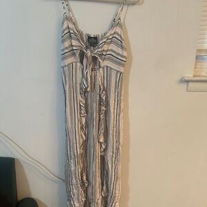 Angie Striped Maxi Dress - Cream and Blue